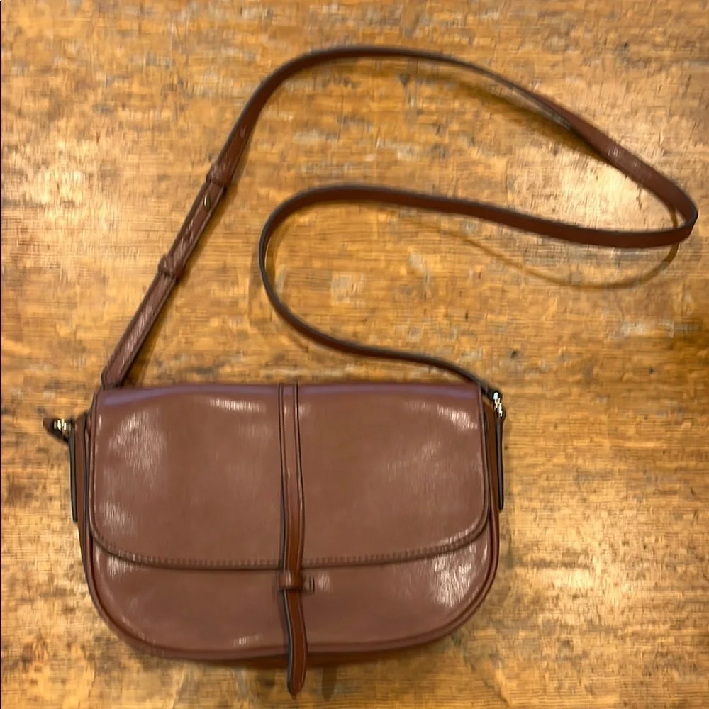 Banana Republic Half Moon Crossbody Bag, Chestnut; NWOT - Picture 2 of 8